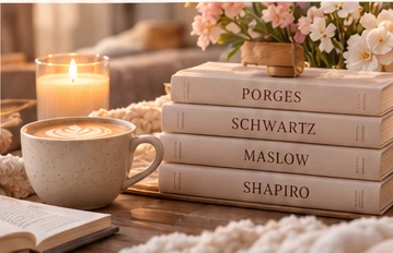 Coffee, candlelight and a stack of books